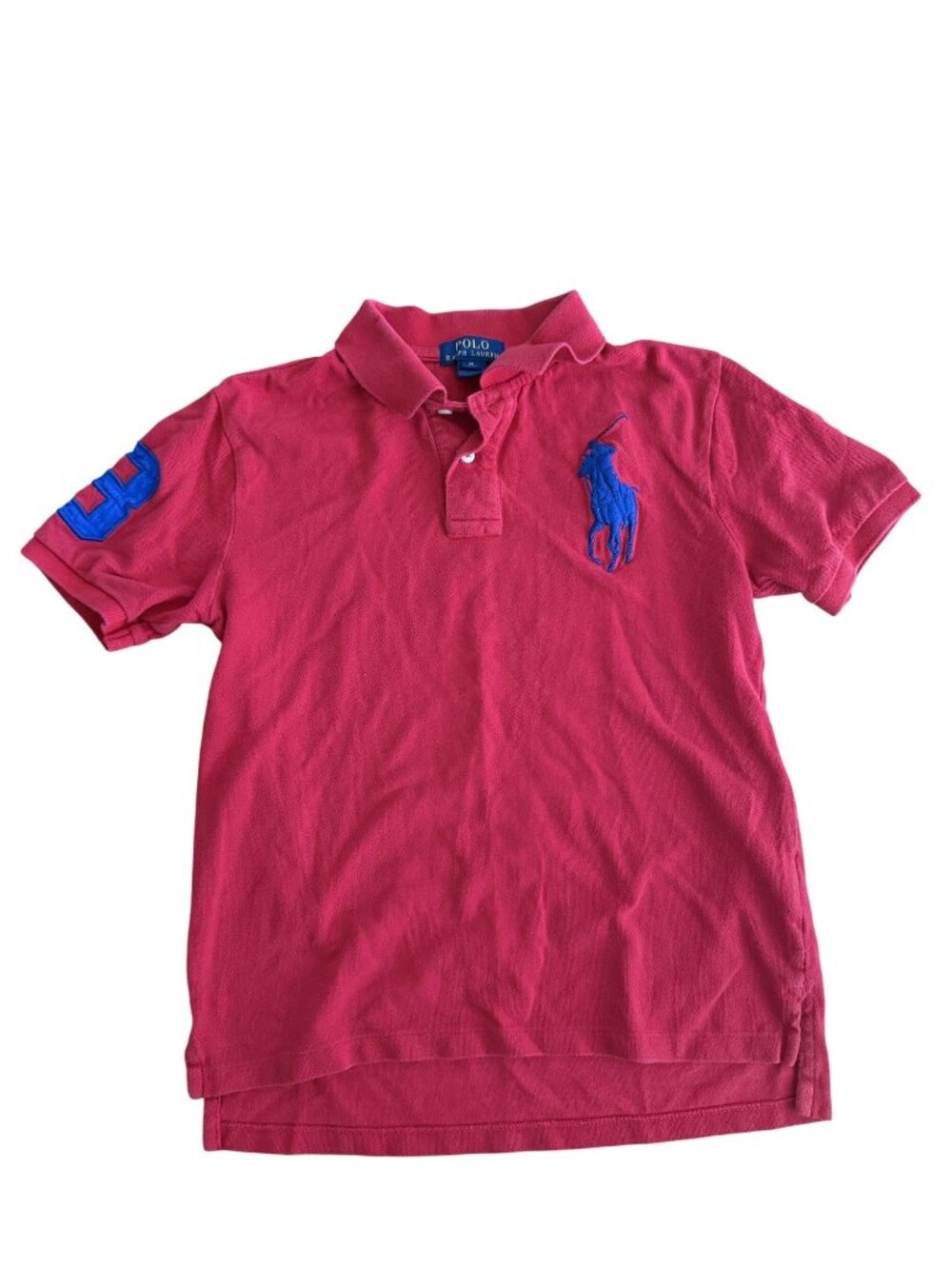 Polo Ralph Lauren Boys Polo Collared Shirt Red Size M 10-12 [jb]